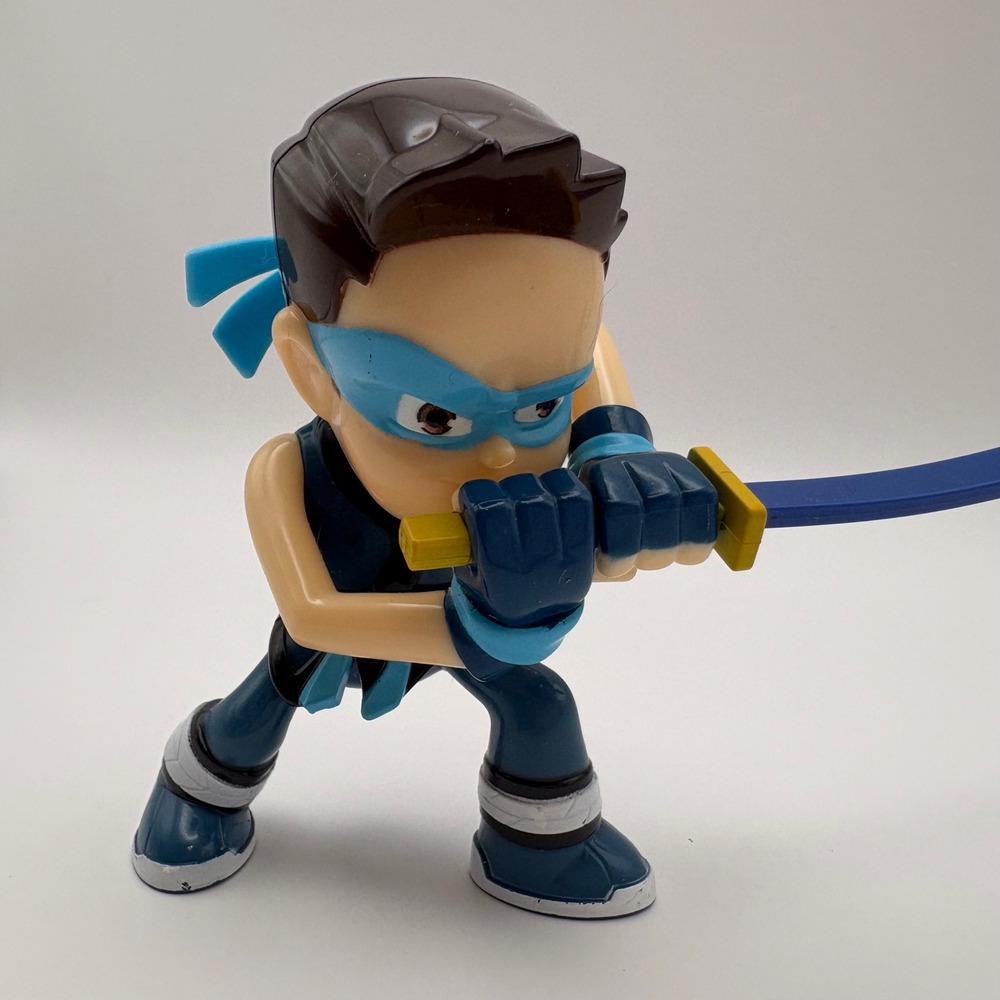 Ninja Kidz TV Blue Boy Bryton Action Figure Mystery Mini Toy w Blue Katana